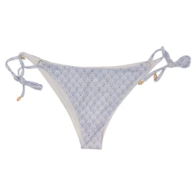 Bikini bottom (Blue, White) from Meet Me There Elastane, Polyester