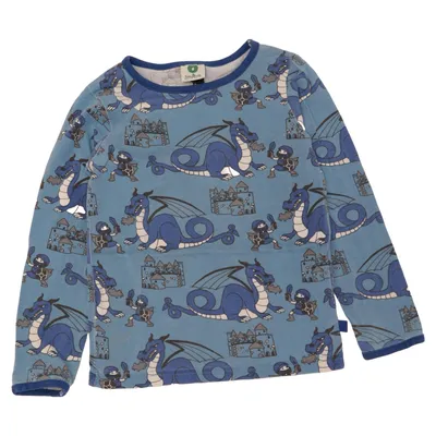 T-shirt à manches longues (Bleu, Multicolore) de Småfolk Élasthane, Modal, Coton biologique