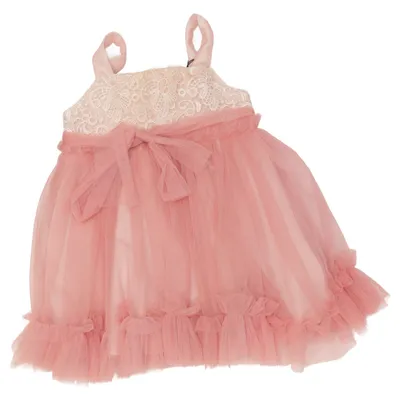 Robe de fille de fleur (Rose, Blanc) de Sophia
