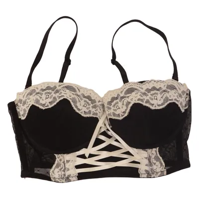 Bustier (Sort, Hvid) fra H&M Elastan, Polyamid, Polyester