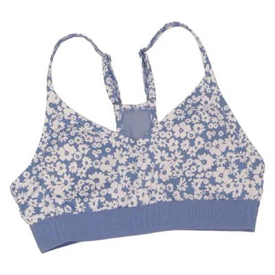 Sports bra (Blue, White) from Pink Victoria's Secret Elastane, Polyamide, Recycled polyester