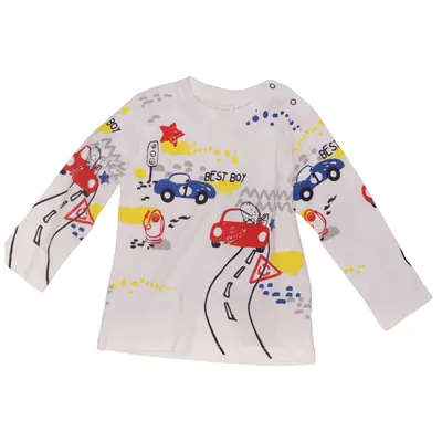 Långärmad t-shirt (Vit, Flerfärgad) från IDo Bomull
