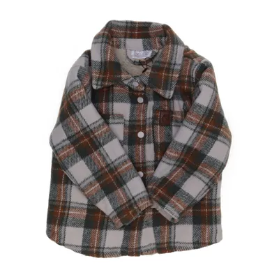Skjortejakke (Hvid, Grøn, Brun) fra Baby Akryl, Bomuld, Polyamid, Polyester, Viscose, Uld