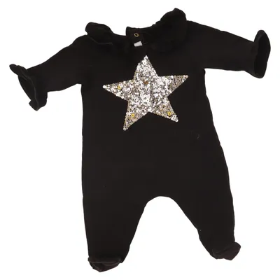 Rompers (Black) from Moschino Baby Cotton, Elastane, Polyester