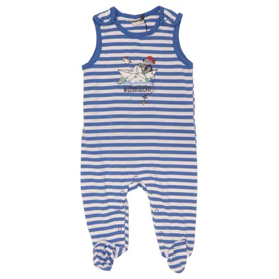 Barboteuse (Bleu, Blanc) de Salt and Pepper Coton