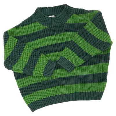 Strickpullover (Grün, Blau) von Hema Acryl, Bio-Baumwolle