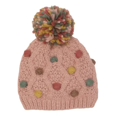 Bobble hat (Pink, Multicolored) from Zara Accessories Acrylic, Polyester