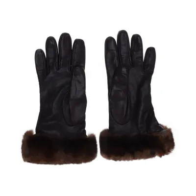 Leather gloves (Brown) from Roeckl Cashmere, Leather, Polyamide