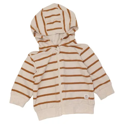 Hoodie (White, Brown) from Topomini Cotton, Elastane, Polyester