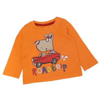 Langærmet t-shirt (Orange, Flerfarvet) fra Little Rebel Bomuld