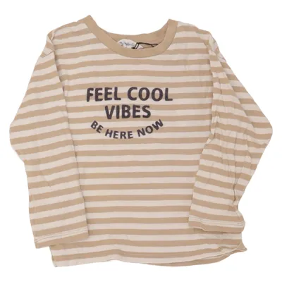 T-shirt à manches longues (Beige, Blanc) de Kling Coton