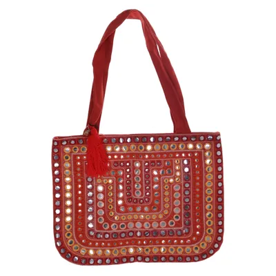 Handtasche (Rot, Mehrfarbig) von Zal Baumwolle, Polyester