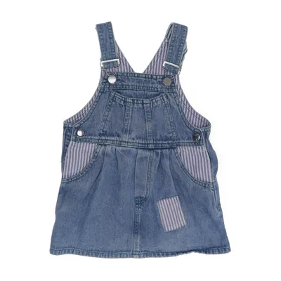 Dungaree dress (Blue, White) from Baby Club Cotton