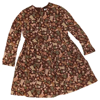 Dress (Brown, Multicolored) from Gymp Cotton, Polyester