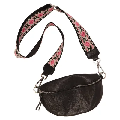 Waist bag (Black, Pink, Multicolored) Leather