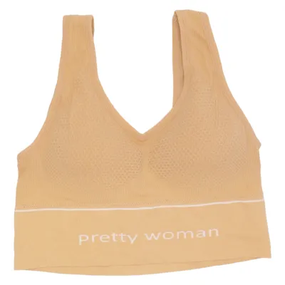 Sport-bh (Beige) van Pretty Woman Elastaan, Polyamide