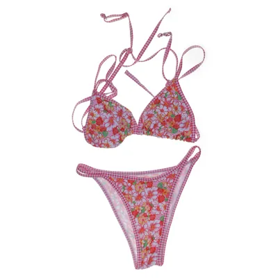 Bikini (Pink, Red, White, Yellow, Multicolored) Elastane, Polyester