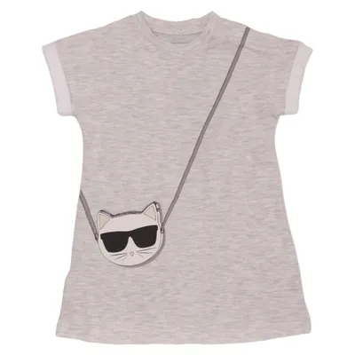 Kleid (Grau) von Karl Lagerfeld Kids Baumwolle