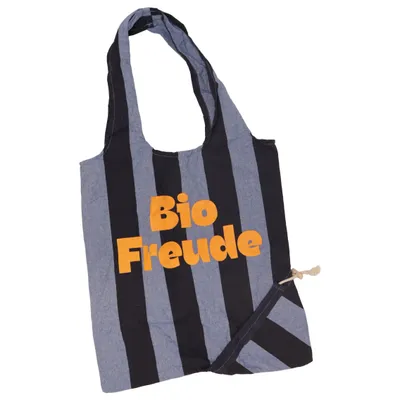 Stoffbeutel (Blau, Schwarz, Orange) von Living Crafts Recycelte Baumwolle, Recyceltes Polyester