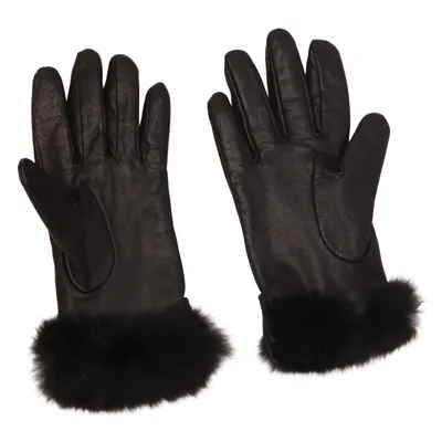 Gloves (Black) Cotton, Leather, Polyester