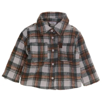 Skjortejakke (Hvid, Grøn, Brun) fra Baby Akryl, Bomuld, Polyamid, Polyester, Viscose, Uld