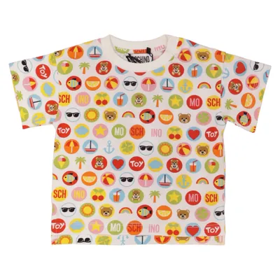 T-shirt (White, Multicolored) from Moschino Baby Cotton, Elastane