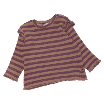 T-shirt à manches longues (Violet, Beige) de Feetje Coton, Élasthane, Polyester, Viscose