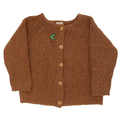 Strickjacke (Braun) von The Simple Folk Wolle