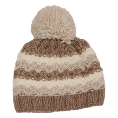 Bobble hat (Beige, White, Brown) from Sätila Acrylic, Polyester, Wool