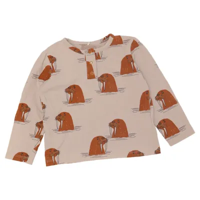 Farfarströja (Beige, Brun) från Mini Rodini Elastan, Ekologisk bomull