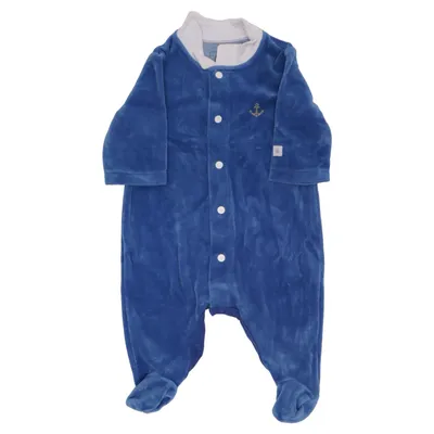 Barboteuse (Bleu, Blanc) de Petit Bateau Coton, Polyester