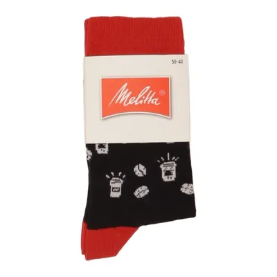 Strømper (Sort, Rød) fra Melitta Bomuld, Elastan, Polyamid