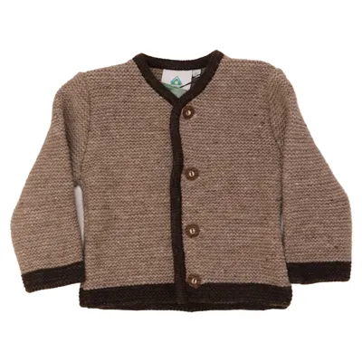 Cardigan (Beige, Brown) from Isar-Trachten Acrylic, Wool