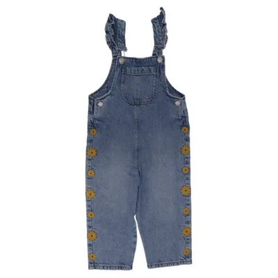 Hängselbyxor (Blå, Gul) från Zara Bomull, Lyocell