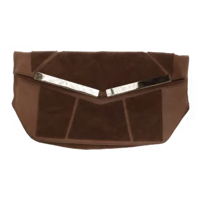 Clutch bag (Brown) from Topshop Leather, Polyester
