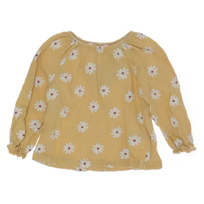 Blouse (Yellow, Multicolored) from Zara Cotton, Elastane, Polyester