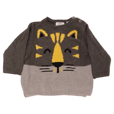 Strickpullover (Grau, Gelb, Schwarz) von Zara Baby Baumwolle