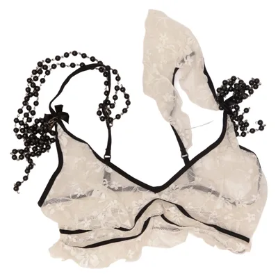 Bralette (Hvid, Sort) fra Cottelli Collection Elastan, Polyamid