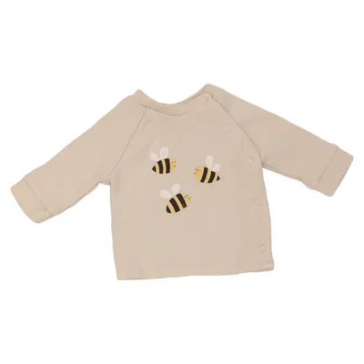Långärmad t-shirt (Beige) från Lindex Newborn Bomull, Elastan