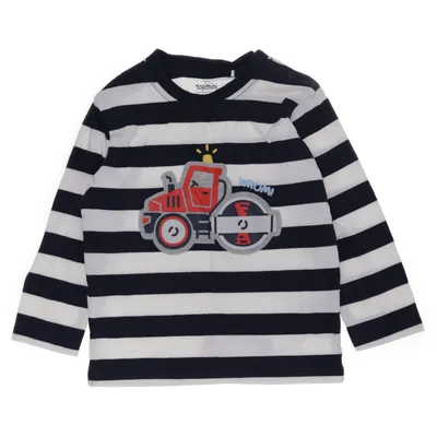 Långärmad t-shirt (Blå, Vit, Röd) från Topomini Ekologisk bomull