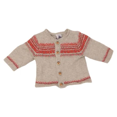 Strickjacke (Grau, Rot, Mehrfarbig) von Petit Bateau Alpakawolle, Polyamid