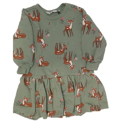 Dress (Green, Brown) from H&M Kids Cotton, Polyester