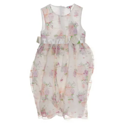 Flower girl dress (White, Multicolored) from Topolino Cotton, Polyester