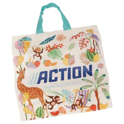Canvas bag (White, Multicolored) from Action