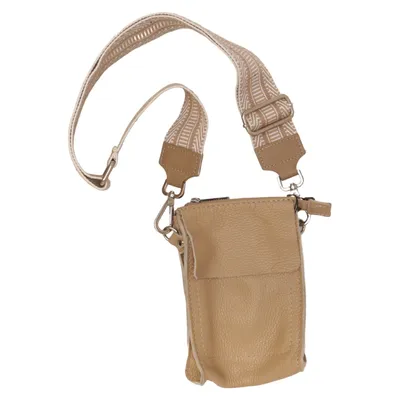 Telefoontasje (Beige) van Borse in Pelle