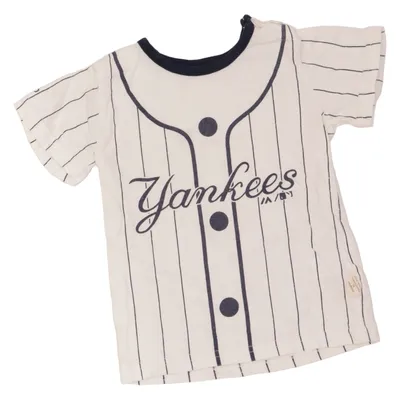 Baseballtrøje (Hvid, Blå) fra Tian Bomuld
