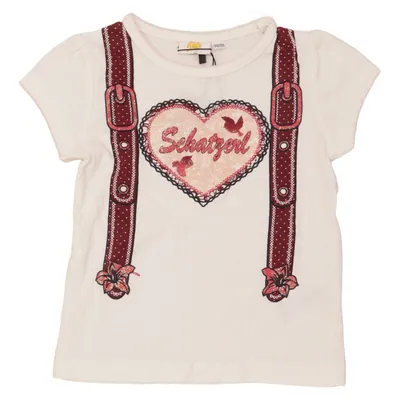 T-shirt (Wit, Roze) van Kids Katoen, Elastaan