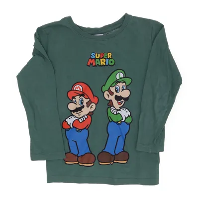 Långärmad t-shirt (Grön, Flerfärgad) från Super Mario Bomull