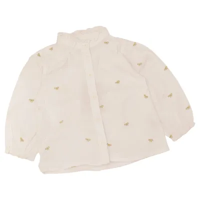 Blouse (Wit, Geel) van H&M Katoen