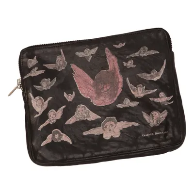 Clutch (Zwart, Roze) van Claire Barrow Katoen, Leer